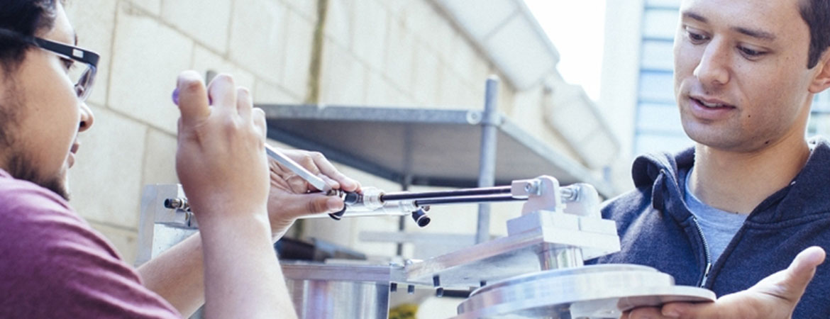 Students working on equipment